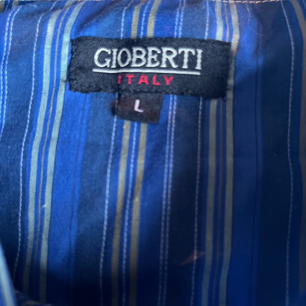 Gioberto Large Blue Aztec Pearl Snap Short Sleeve Shirt - Picture 3 of 3